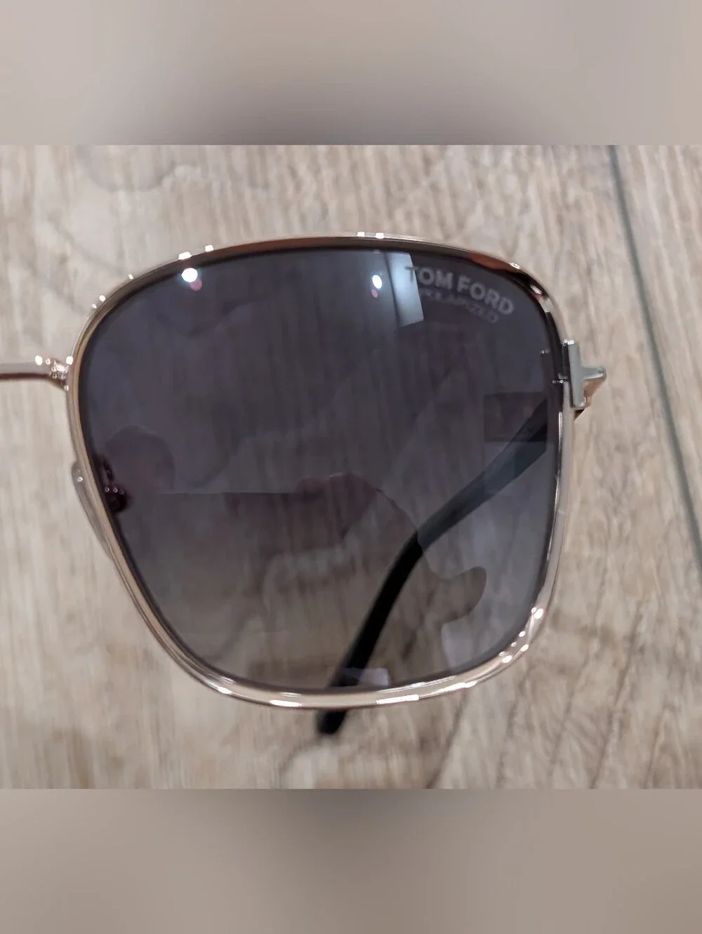 $630 Mens Authentic TOM FORD 57mm Square Sunglasses Rose Gold/Smoke